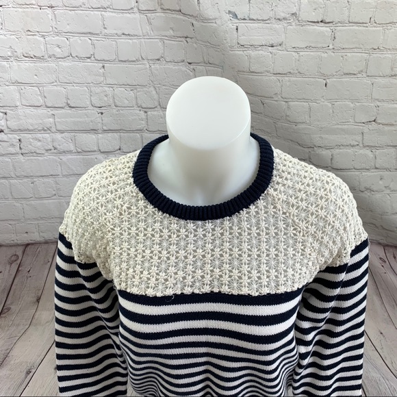 TopShop Striped Crochet Flower Sweater 2 - Picture 3 of 10